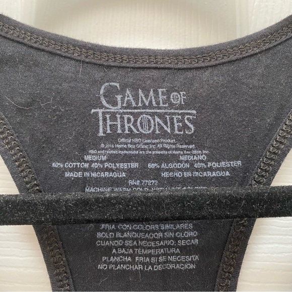🧋SOLD🧋Game of Thrones Black Tank Top - Picture 2 of 3